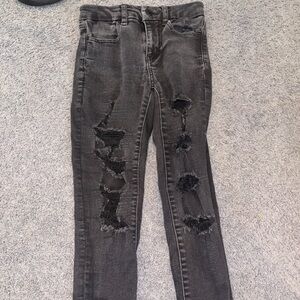 American Eagle Outfitters Black Distressed Skinny Jeans